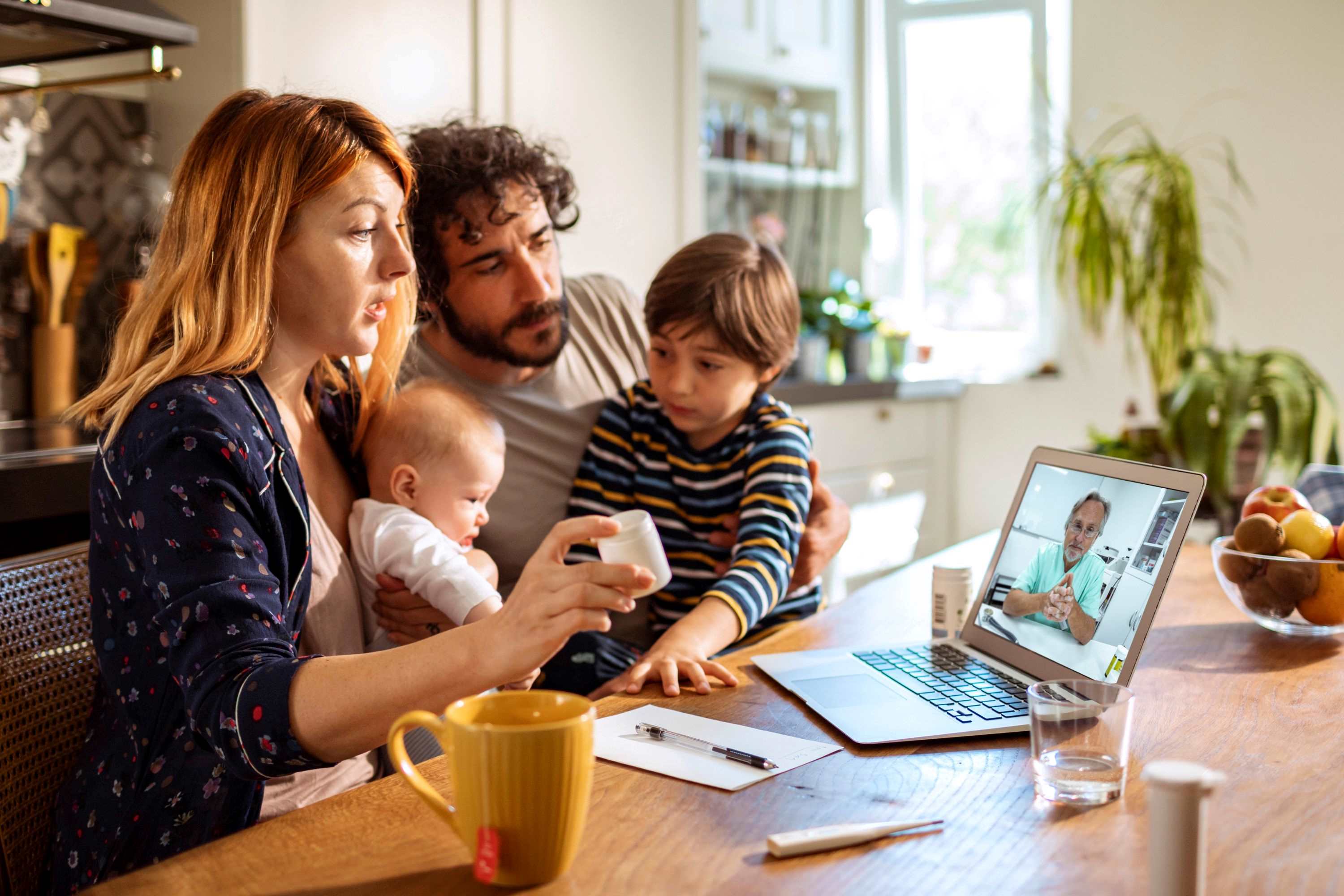 Kids go free family on video call